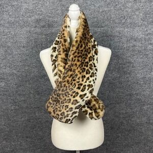 Cabi Bundle Up Scarf Womens OS Faux Fur Leopard Pull Through Neck Warmer 4029